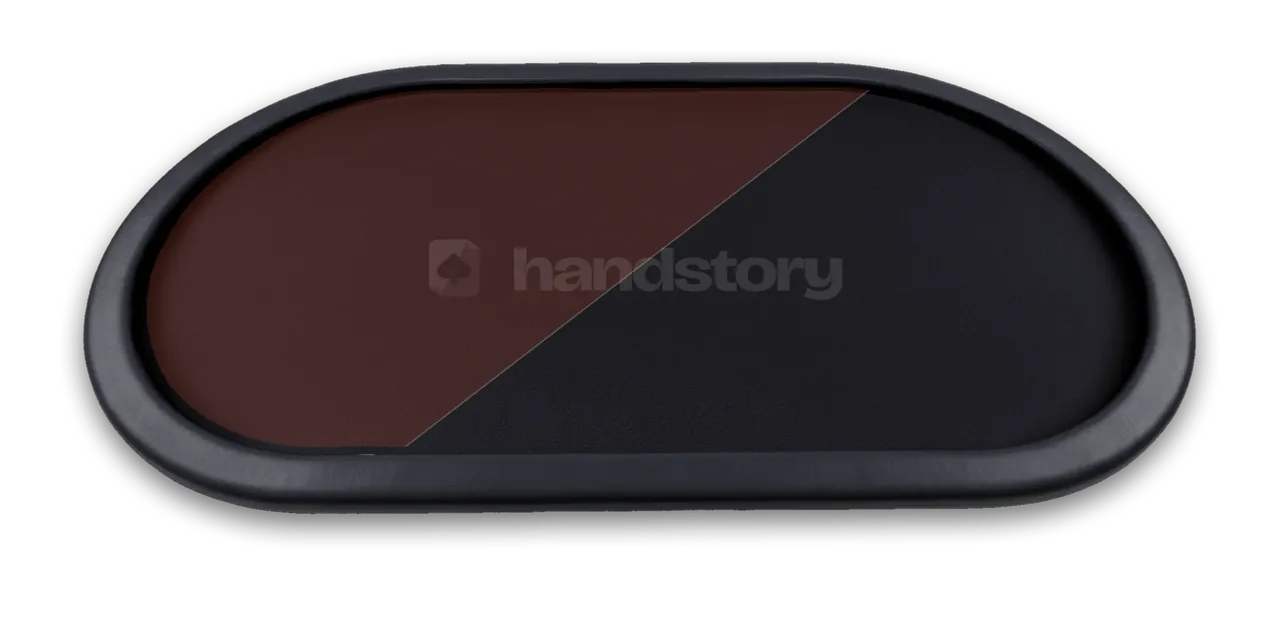 Mesa do replayer de poker do Handstory com o board no river